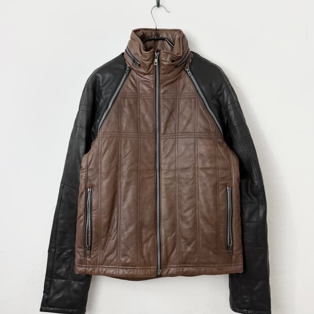 NUMERO DUE 기믹 램 레더 팬츠