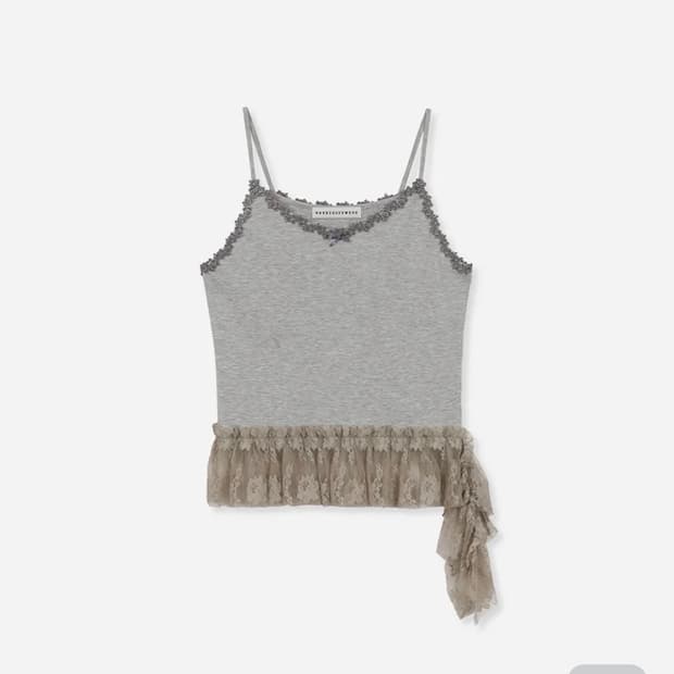 마지셔우드 셔링 레이스 슬리브리스 그레이