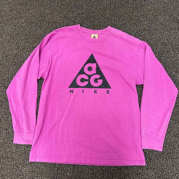 NIKE ACG 나이키 로고 롱슬리브 긴팔티셔츠 핑크 L