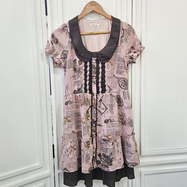 엑시즈팜(axes femme) 초코 로즈핑크원피스