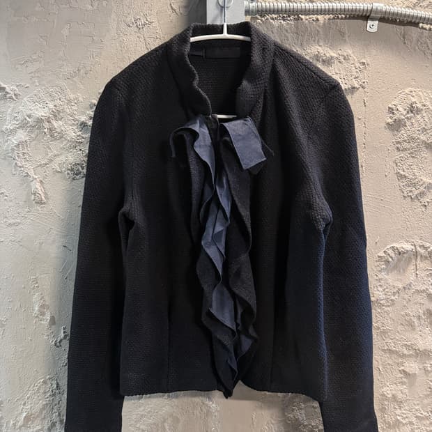 시스템 러플 디테일 크롭 자켓 블랙 F