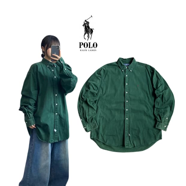 폴로 90s 옥스포드 셔츠 그린