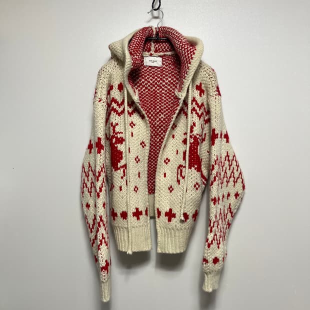 앤드모어 노르딕 패턴 니트 가디건 자켓 