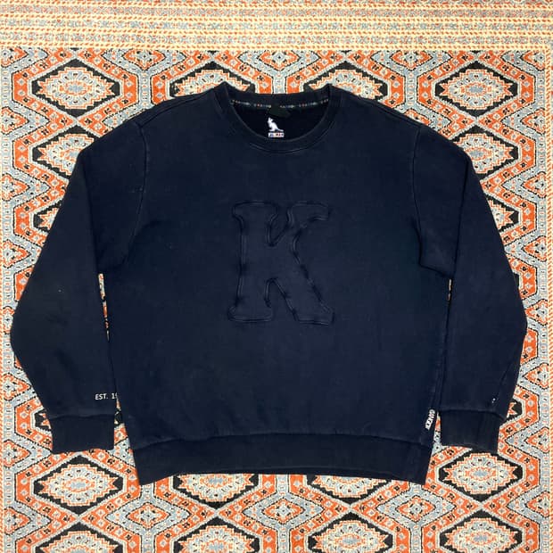 캉골 K로고 네이비 기모 맨투맨 남성XL