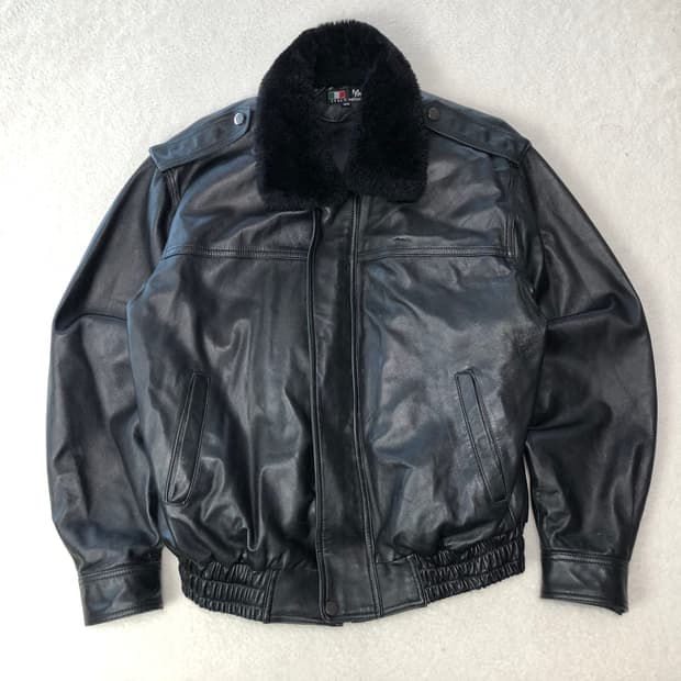 A2 이태리 레더자켓 퍼탈부착 