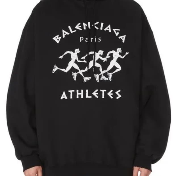 발렌시아가 마라톤 후드 블랙