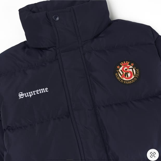 슈프림 x 엄브로 다운 퍼퍼 자켓 네이비 - 25FW