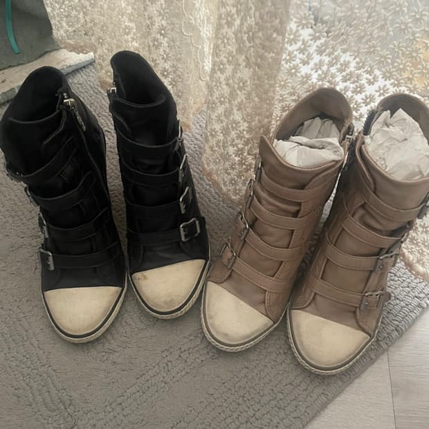 쿨거시 네고) ash 웨지힐 스니커즈 블랙