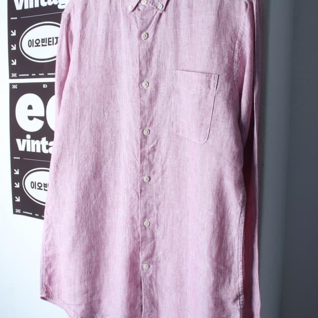 (XL-2XL) 탑텐 셔츠 남방 스트라이프 린넨 마 100-H35241