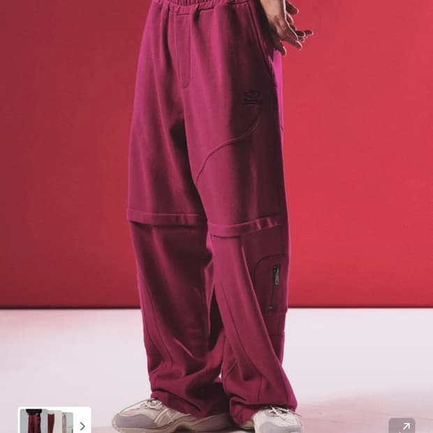 트래블 커브드 라인 카고 스웨트 팬츠 마젠타