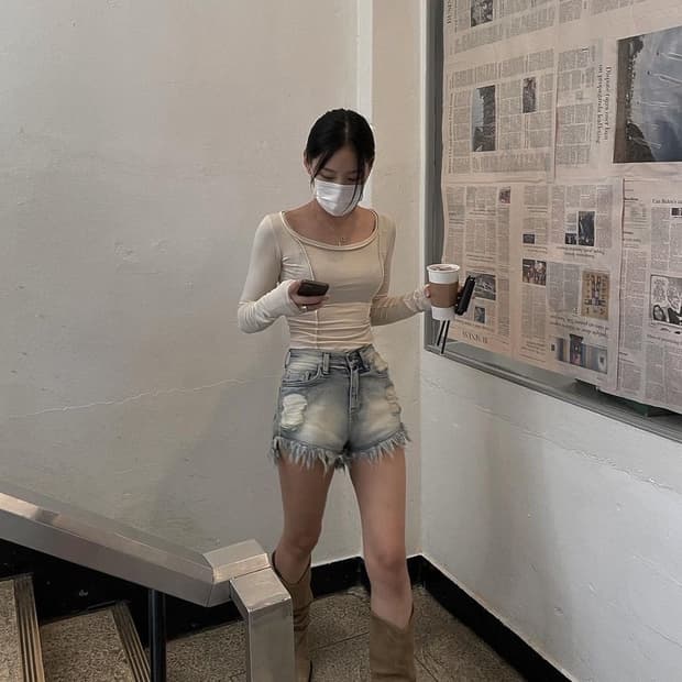 보헤미안서울 보헴서 워싱 쇼츠 M