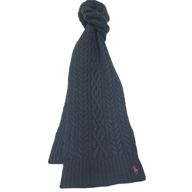 MX417 폴로 램스울 케이블 니트 머플러