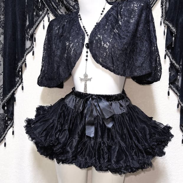 로맨틱고딕 고스로리 레이스 볼레로 가디건 다크페어리 갸루 오리엔탈 핀터