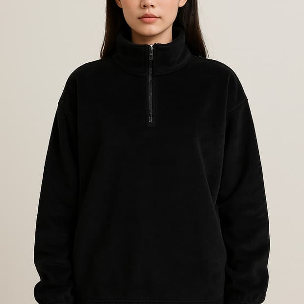 블랙 골덴 반집업 기모 맨투맨 55~66