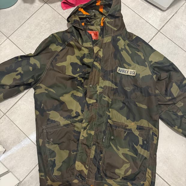 Avirex USA 카모 레인 자켓 