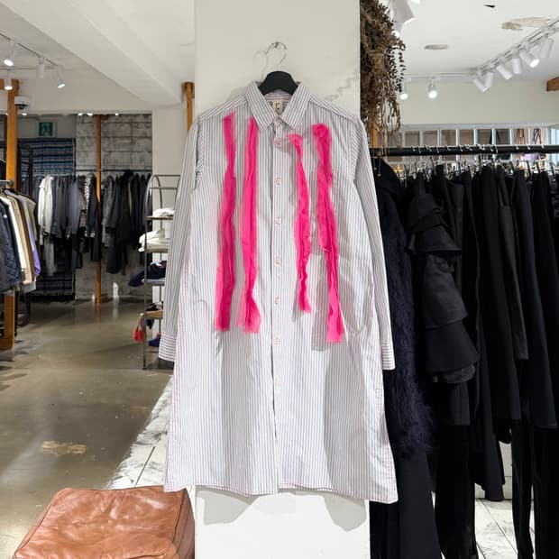 꼼데가르송 타오 스트라이프 롱 셔츠