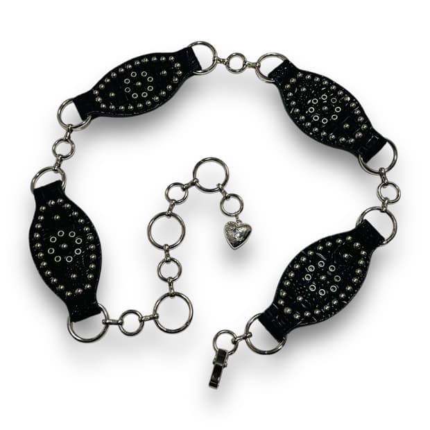 Western Leaf Stud Dark Vintage Belt