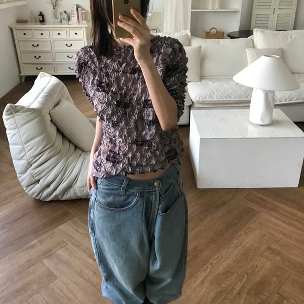 vintage pattern popcorn top