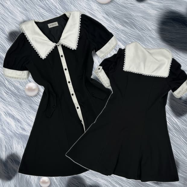 BUBBLES 지뢰계 레이스 미니원피스 플레어 양산형 공겜여주 고스로리