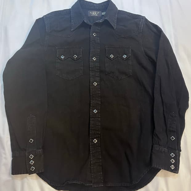 RRL 더블알엘 블랙 데님 웨스턴 셔츠 M
