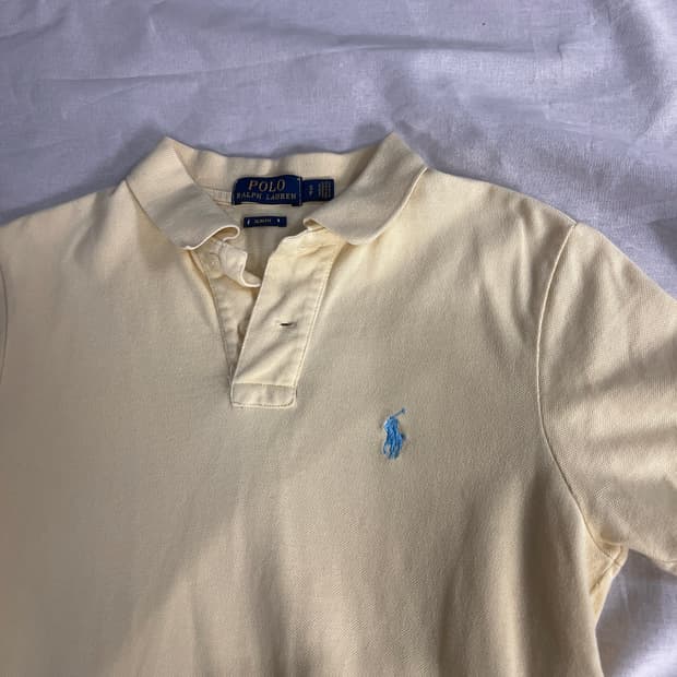 폴로 랄프로렌 반팔 카라티 S 노랑 슬림핏 정품