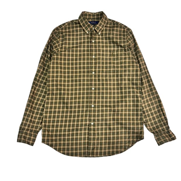 폴로 랄프로렌 QR 클래식 핏 플래드 트윌 셔츠