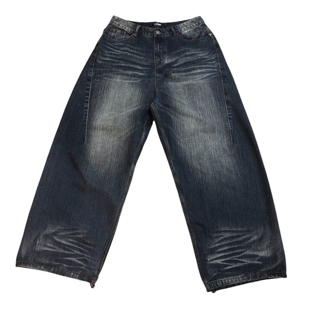 DNSR 와이드 커브드 데님 팬츠 