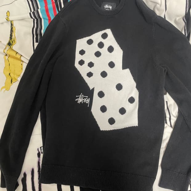 정품 스투시 다이스 니트 