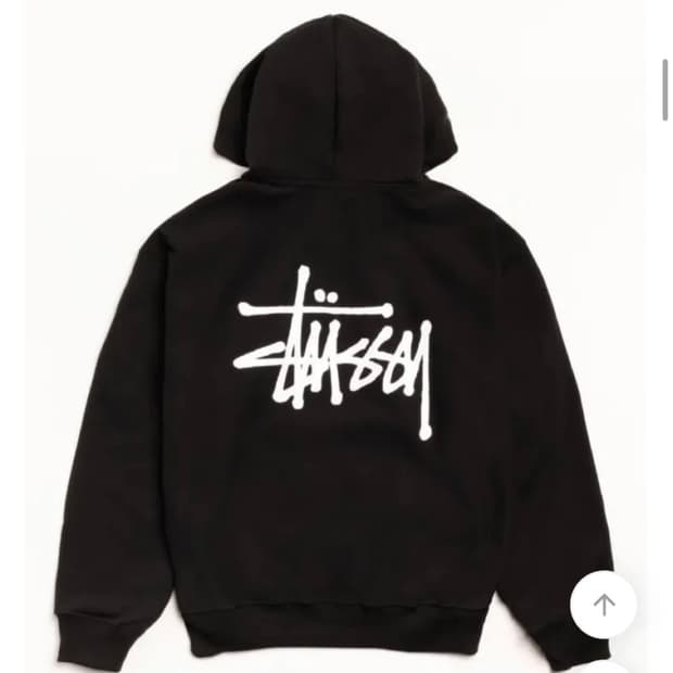 스투시 기모 후드집업 블랙