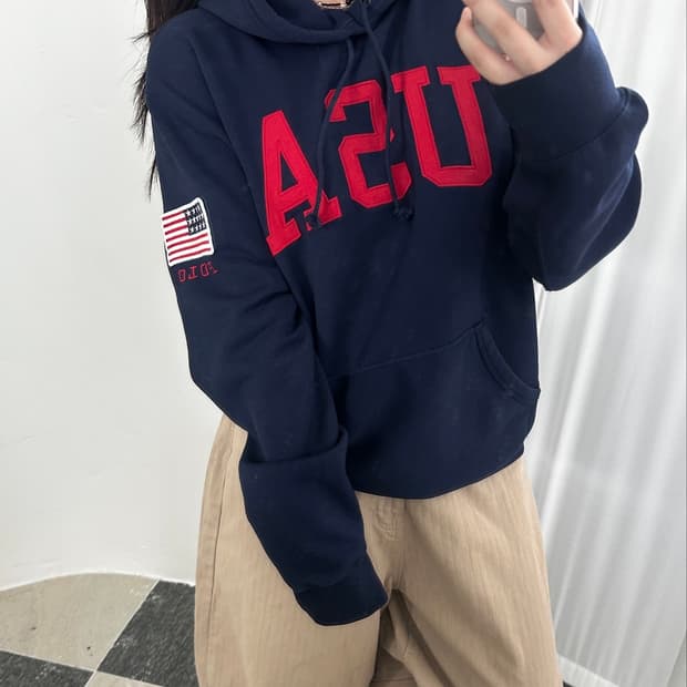 폴로 랄프로렌 USA 성조기 빅로고 폴리 후드티