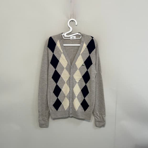 라코스테 아가일 울 가디건 100