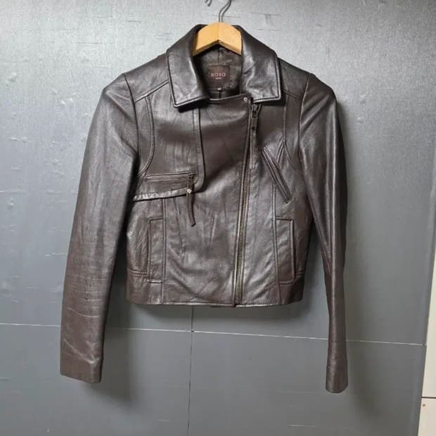 ROBO 브라운 양가죽 라이더 자켓  사이즈 66 여자용