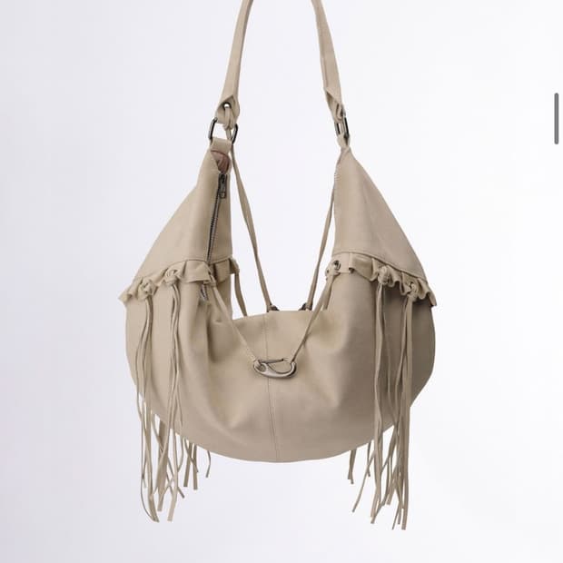 스컬프터 스웨이드 스트링 호보백