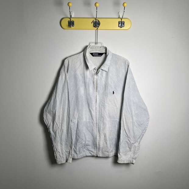 폴로 랄프로렌 시어서커 스트라이프 블루종 자켓 100