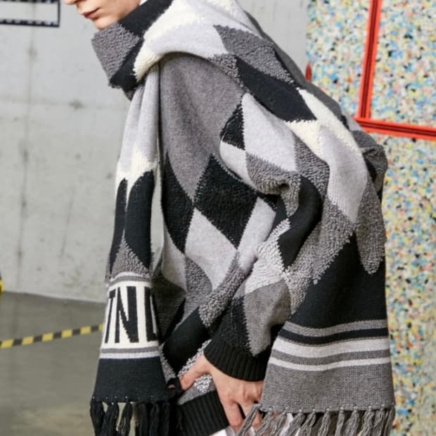 제너럴아이디어 아가일패턴 롱 머플러 _ 모노톤