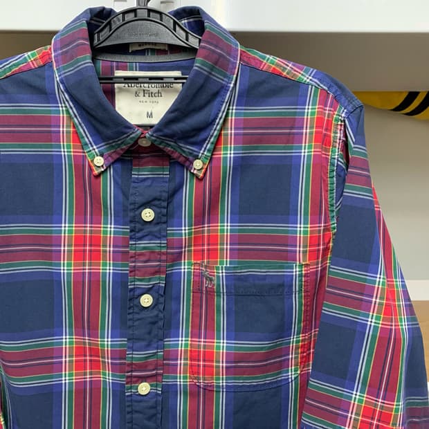 [M] 아베크롬비 타탄체크 코튼셔츠
