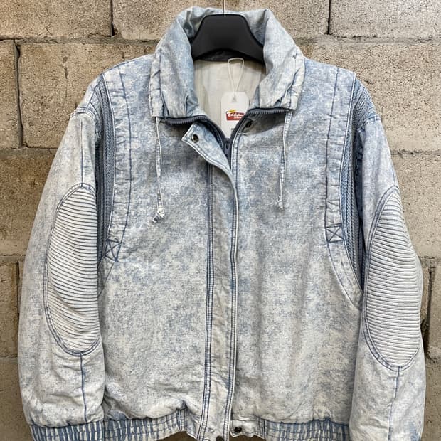 빈티지 Prezzia 데님 봄버 자켓