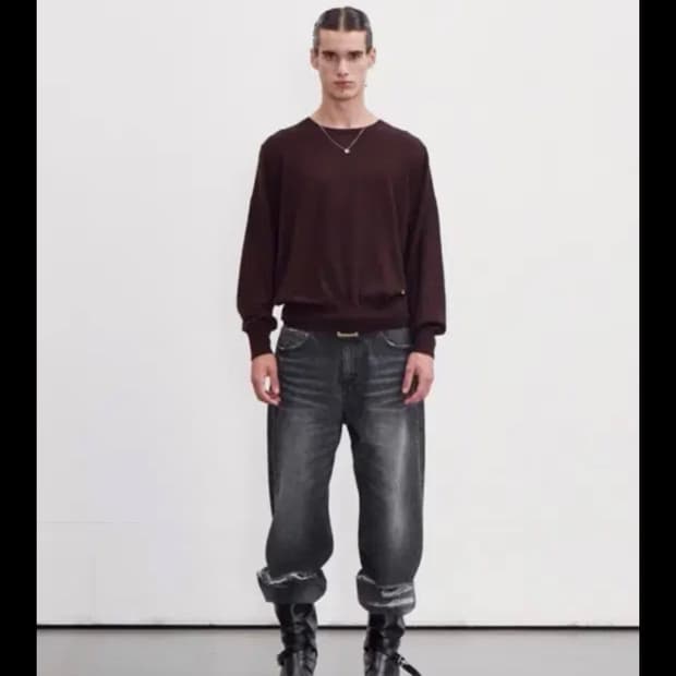 [새상품] 렉토 크루넥 니트 브라운 