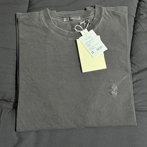 4) 폴리테루 휴먼 레귤러 티셔츠 다이드 퍼플 그레이