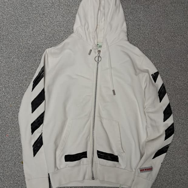 오프화이트  후드집업