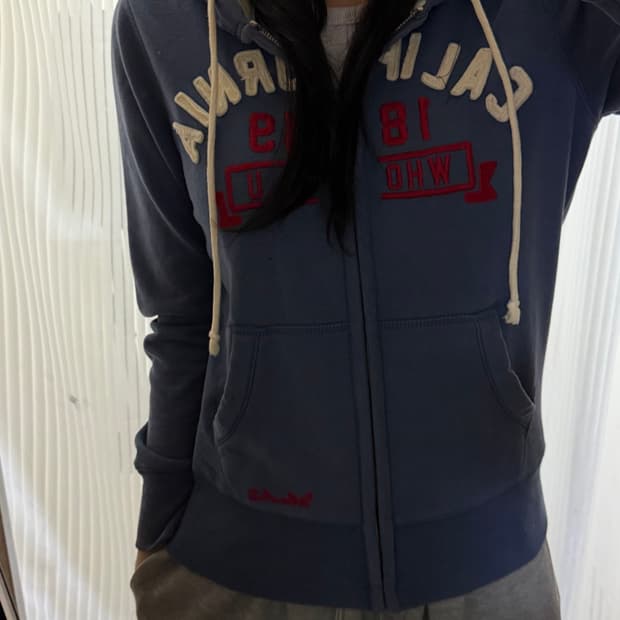 후아유 딥블루 후드집업 m