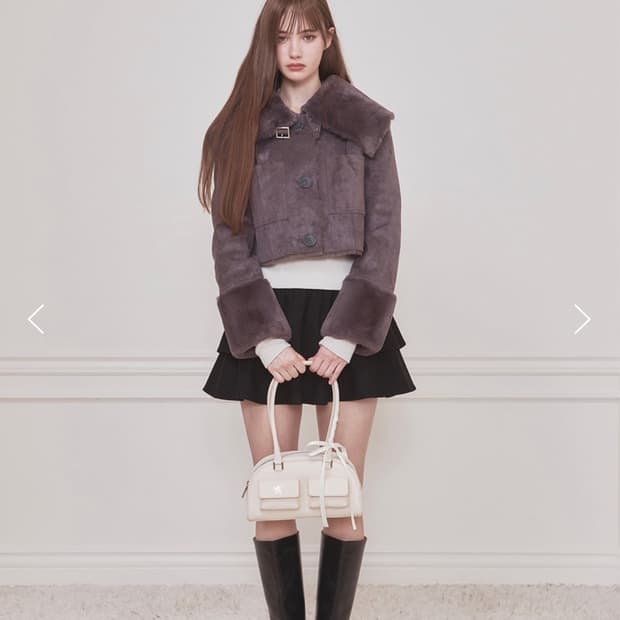 낫유어로즈 리버시블 세일러 무스탕 (장원영 착용)