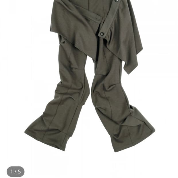 오호스 (ojos) 카키 랩 스커트 턱 팬츠 카키