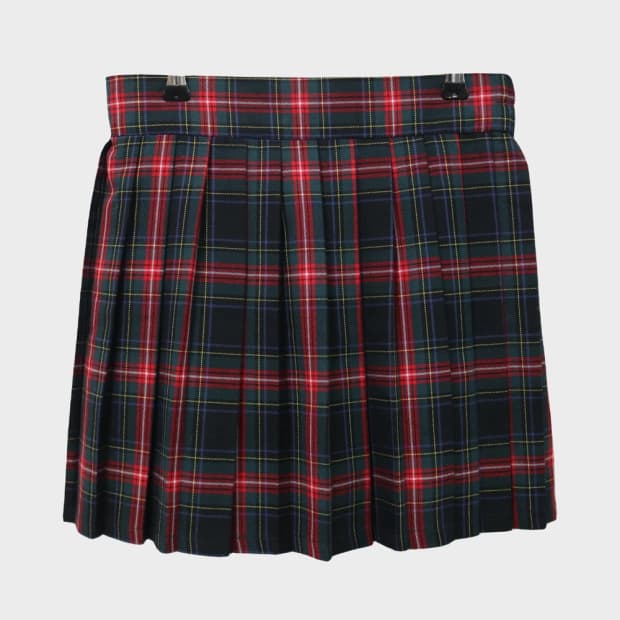 CLEF DE SOL 체크 프레피룩 플리츠 미니 스커트 63695