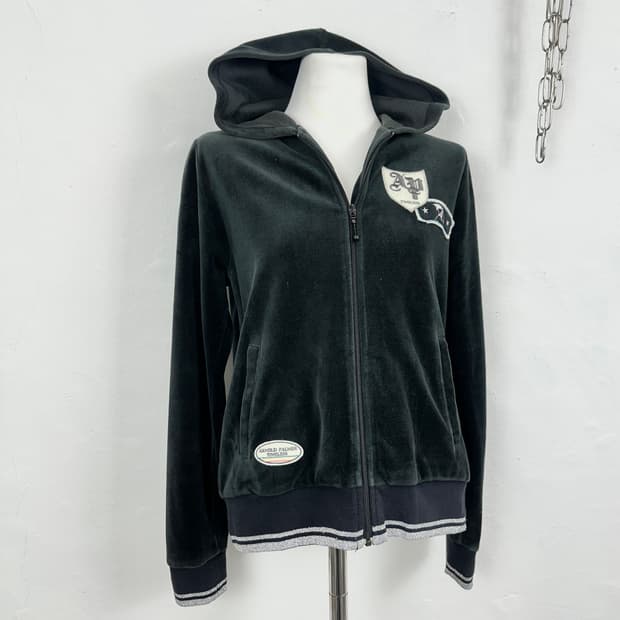 Arnold Palmer Velour Patch Hoodie Zip-Up