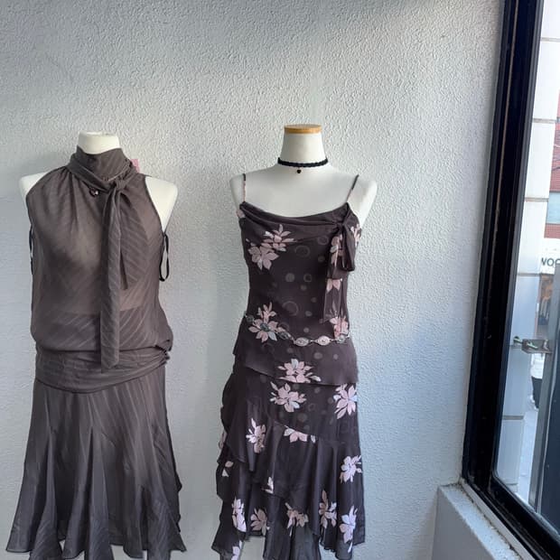 브라운 플라워 셋업