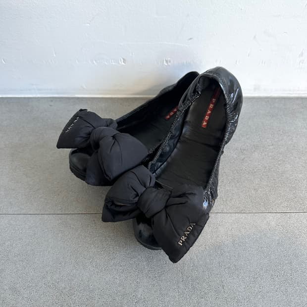 프라다 스포츠 리본 플랫 슈즈