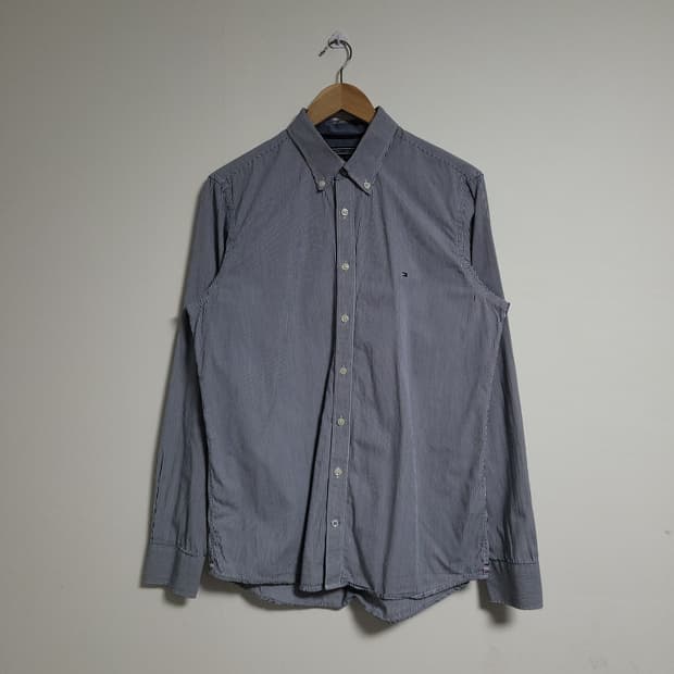 (M) 타미힐피거 스트라이프 긴팔 셔츠 남방 슬림핏