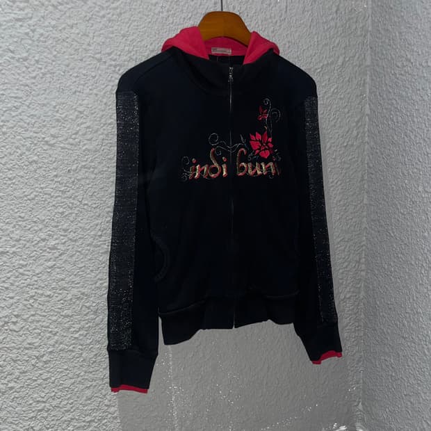 INDIBUNI 빈티지 레이어드 자수 후드집업