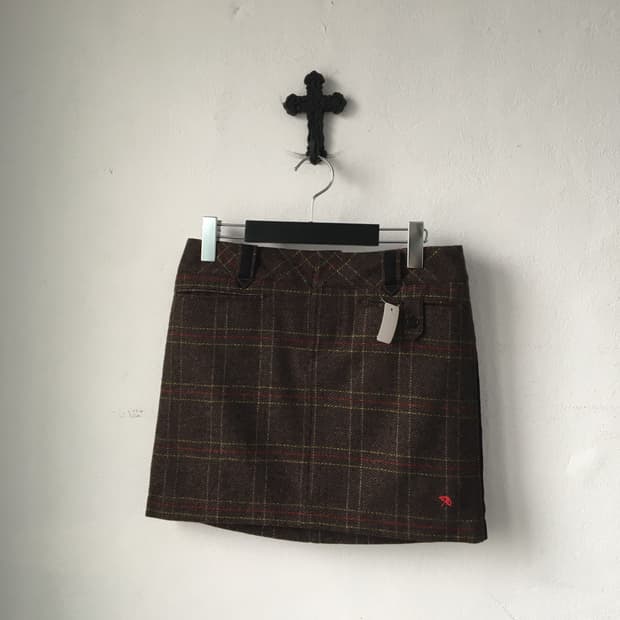 Check pattern mini skirt